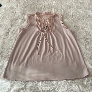 Cute blush pink blouse with lace detail